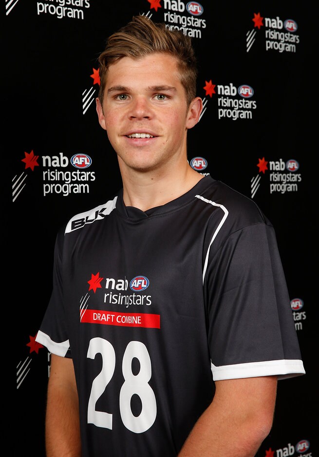 AFL 2015 Media - NAB AFL State Draft Combine Headshots MELBOURNE, AUSTRALIA - OCTOBER 9: Dan Houston of Oakleigh Chargers poses for a photograph during the 2015 NAB AFL Draft Combine Headshot session at Etihad Stadium, Melbourne on October 09, 2015. (Photo: Adam Trafford/AFL Media)